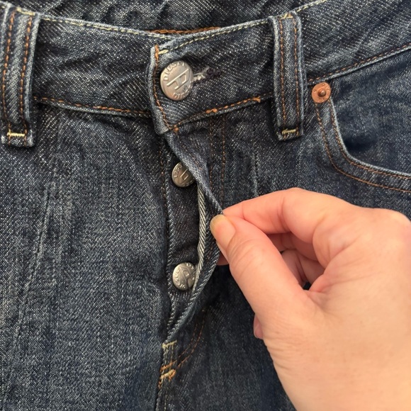 DIESEL Women Blue Button Fly Flared Boho Jeans Size 31-Fits Small-Made in Italy - Picture 3 of 10